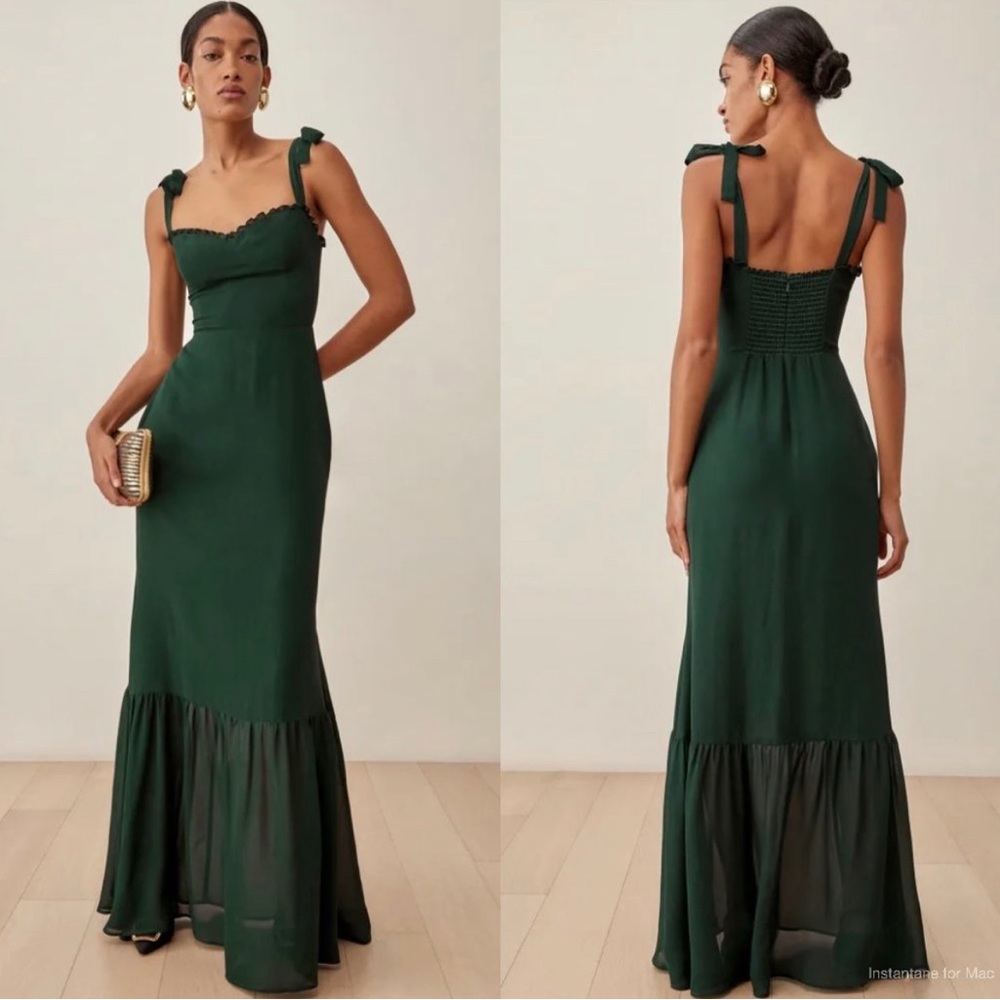 Reformation Jasen dress in forest color NWT, never worn size 4